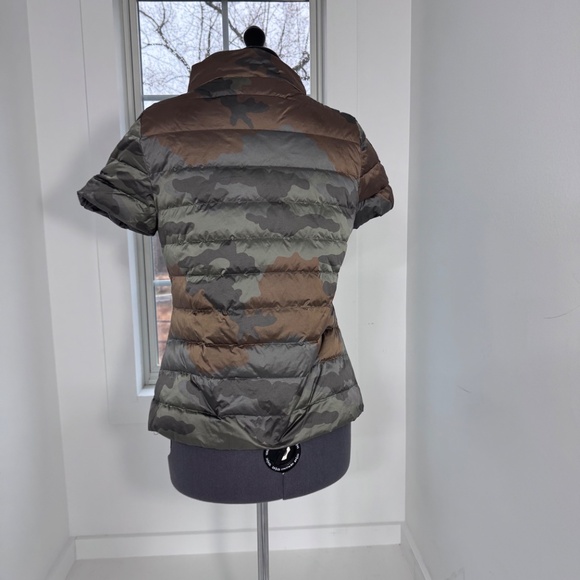 Short sleeved puffer Vest jacket khaki metallic - Picture 3 of 7